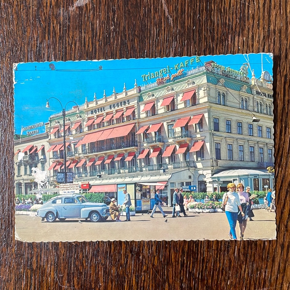Vintage postcard, Hotel Eggers and Triangle - Kaffe, Göteborg souvenir postcard
